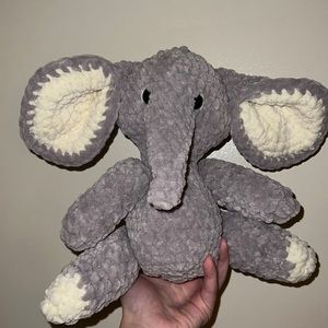 Hand crafted crochet plushie elephant